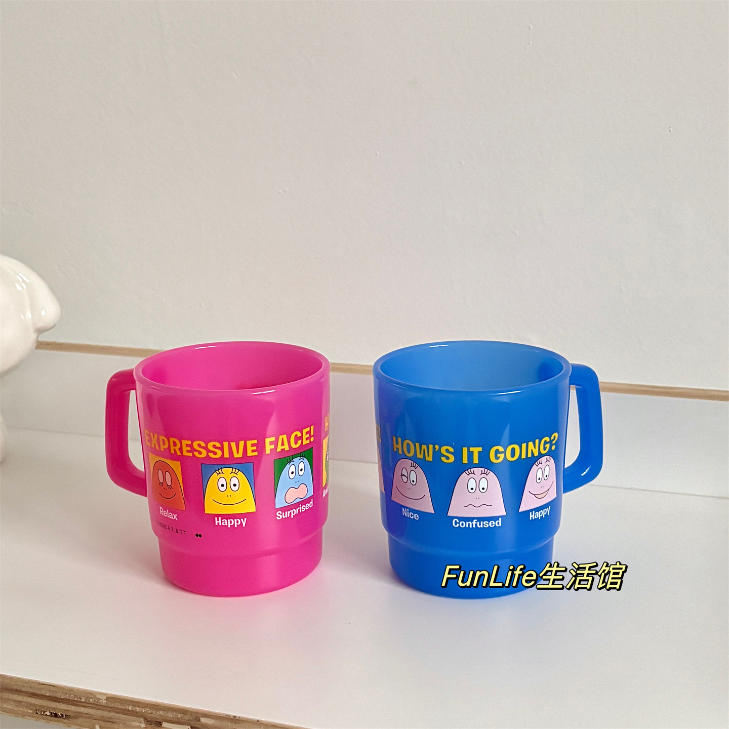 日本制正品巴巴爸爸彩色耐摔杯子