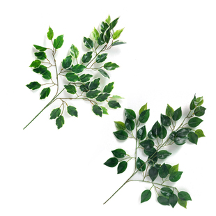 仿真叶子 过胶榕树叶婚庆装扮用品花艺 插花幼儿园森系植物角布置