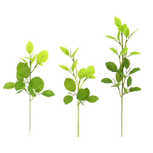 高档仿真植物3D打印过胶绿叶 细叶榕 豆瓣叶杜鹃叶 婚礼 路引插花