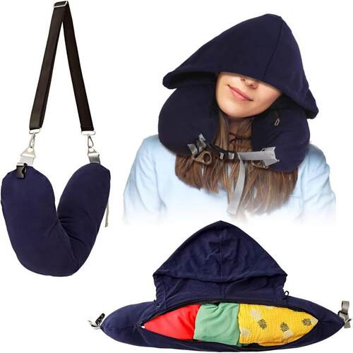 带帽兜可填充衣物头枕