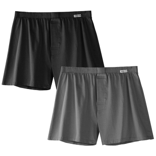 阿罗裤 四角裤 宽松纯棉平角内裤 透气大码 衩针织居家型男短睡裤 男士