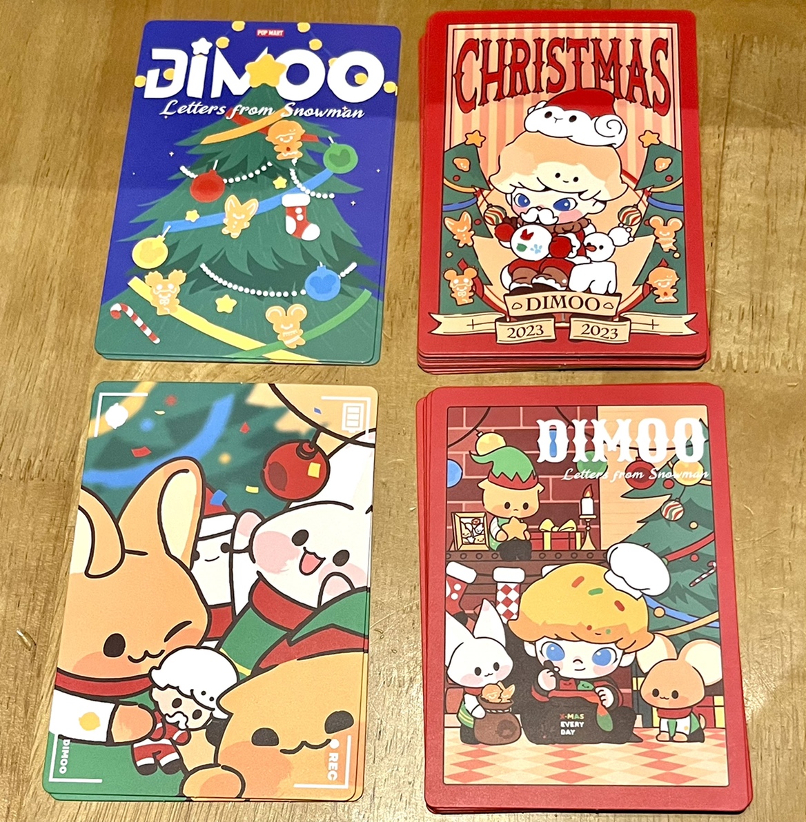 正版现货泡泡玛特dimoo雪人的来信圣诞徽章挂卡套装明信卡片