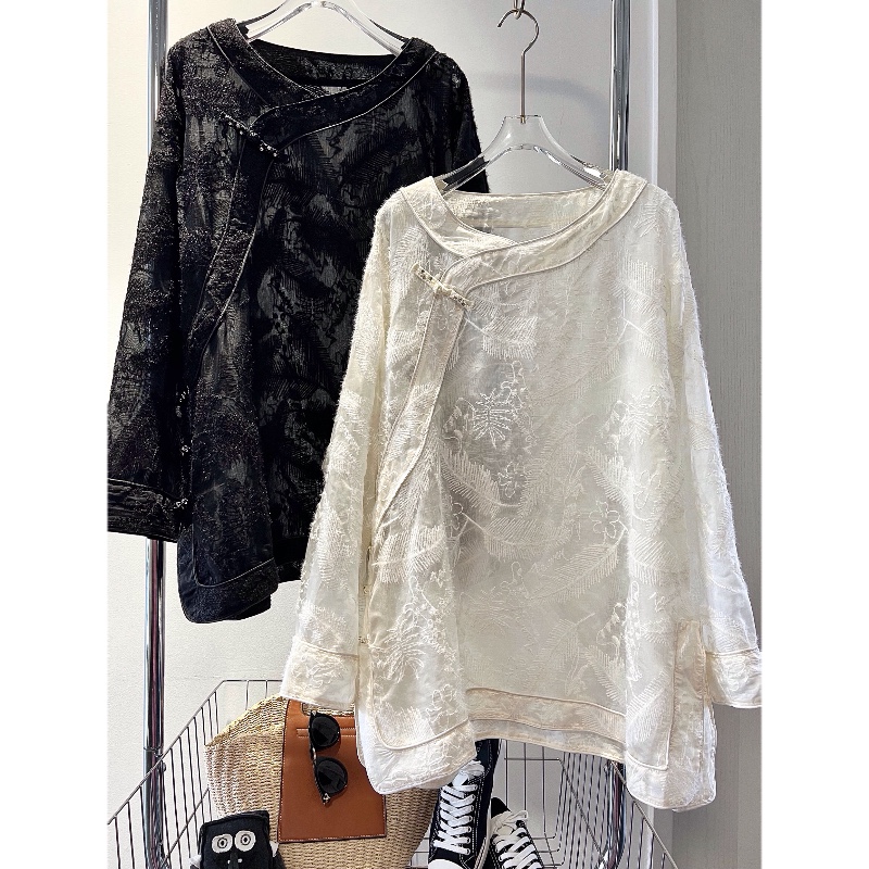 时尚宽松舒适中长款天丝衬衫上衣