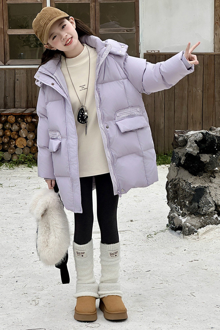 女童加厚棉服2005新款时尚潮流保暖外套女大童中长款冬季韩版棉衣
