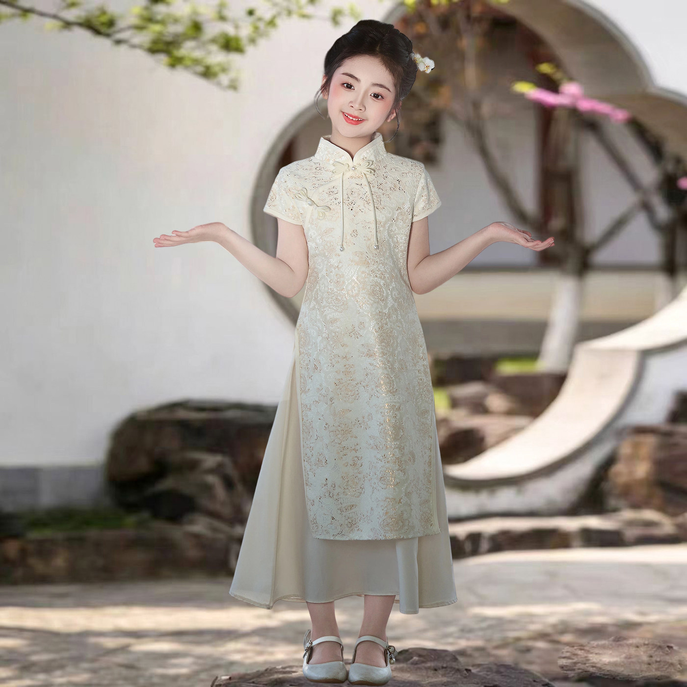新中式改良旗袍连衣裙女夏
