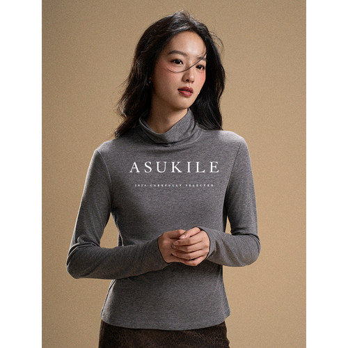 【牛奶衣】ASUKILE上心 莱赛尔天丝绵羊毛半高领内搭针织打底衫女