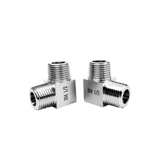 304不锈钢直角外丝变径弯头加厚转接头非标定制1 2分3分4分压力表