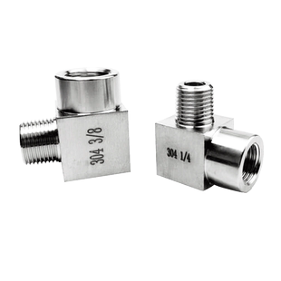 304不锈钢内外丝弯头高压压力表变径90°数控316直角弯通2分M1420