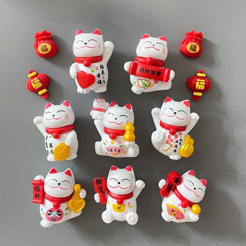 3d立体创意冰箱磁力贴卡通猫咪磁性贴北欧家居侧面装饰贴套装ins