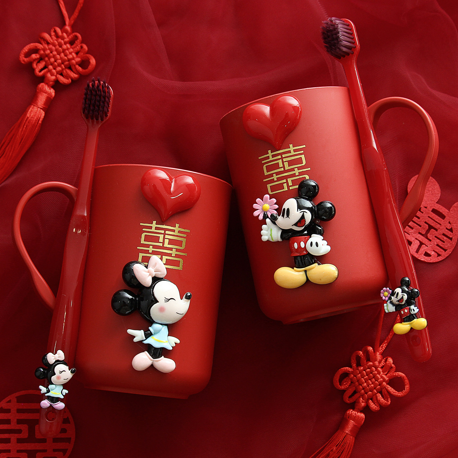 结婚刷牙杯子一对牙刷红色洗漱套装情侣漱口杯梳子香皂盒毛巾牙膏,家庭/个人清洁工具,洗漱杯,淘宝优惠券,粉丝福利购,淘宝优惠卷