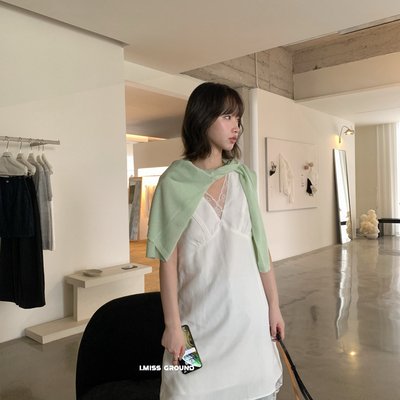 IMISS-夏上新仙仙儿～蕾丝拼接叠穿连衣裙R2273