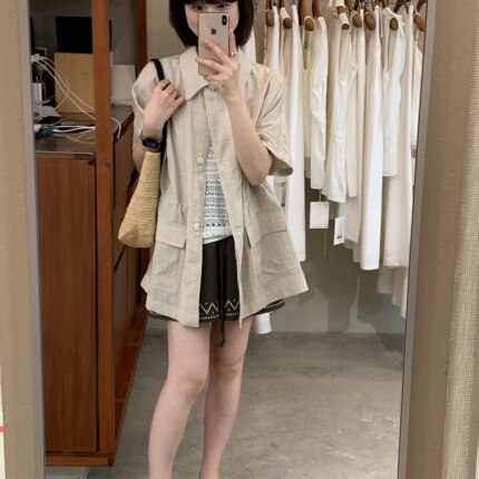 MOOTEA-韩版夏季新款女休闲百搭通勤度假薄外套短外套58026