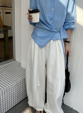 T.G-自由自在松弛垂感轻薄气球裤显瘦阔腿弯刀休闲裤26477