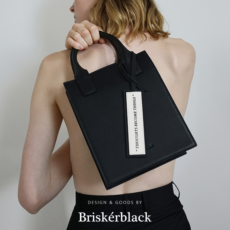 briskerblack小众设计黑色托特包