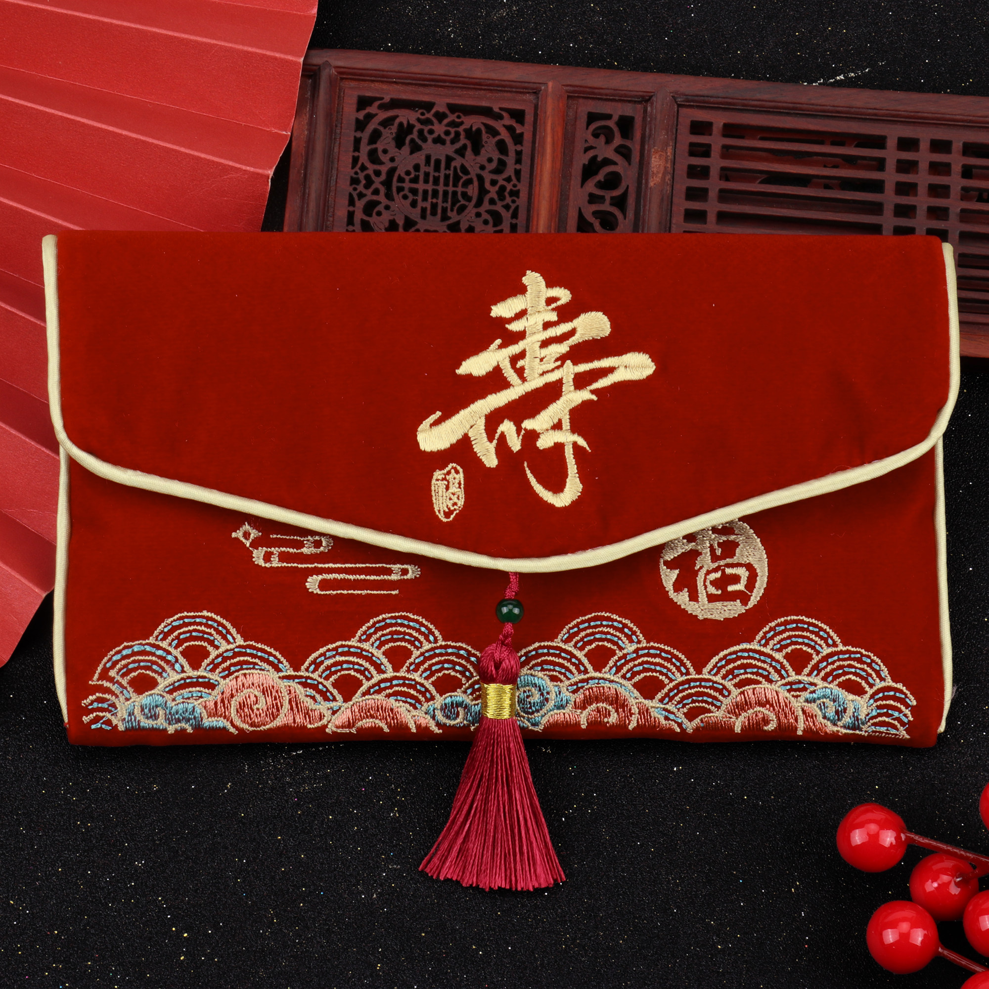 老人寿字红包生日利是封祝寿过寿万元大号寿比南山刺绣布艺红包袋,节庆用品/礼品,红包/利是封,淘宝优惠券,粉丝福利购,淘宝优惠卷