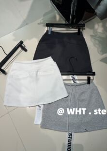 休闲卫衣短裙女自带安全裤 韩版 百搭抽绳半身裙a字裙潮 新款 WHT夏季