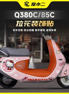 适用25款九号Q380C/85C拉花装饰贴纸全车版画装饰保护贴膜改装件