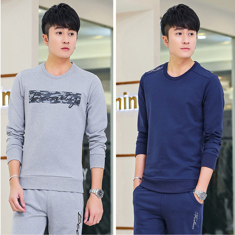 男卫衣套装秋潮流两件套休闲跑步运动服 青少年圆领套头长袖外套|ruв категории Мужская одежда, свитер - от Buy2taobao.com для оказания профессиональной услуги покупки агента Taobao