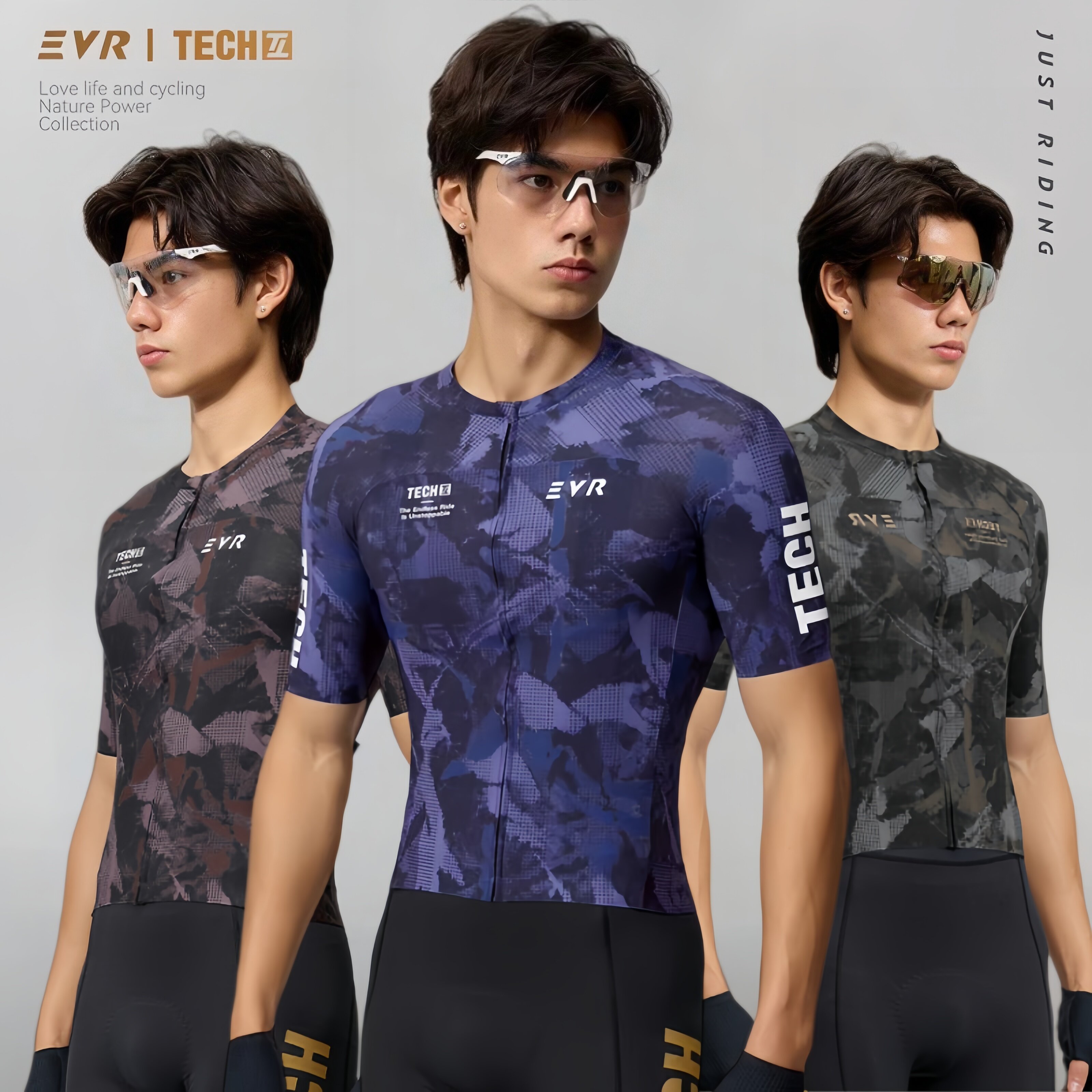 EVR骑行服短袖男款夏季高弹透气公路自行车上衣排汗速干骑行装备