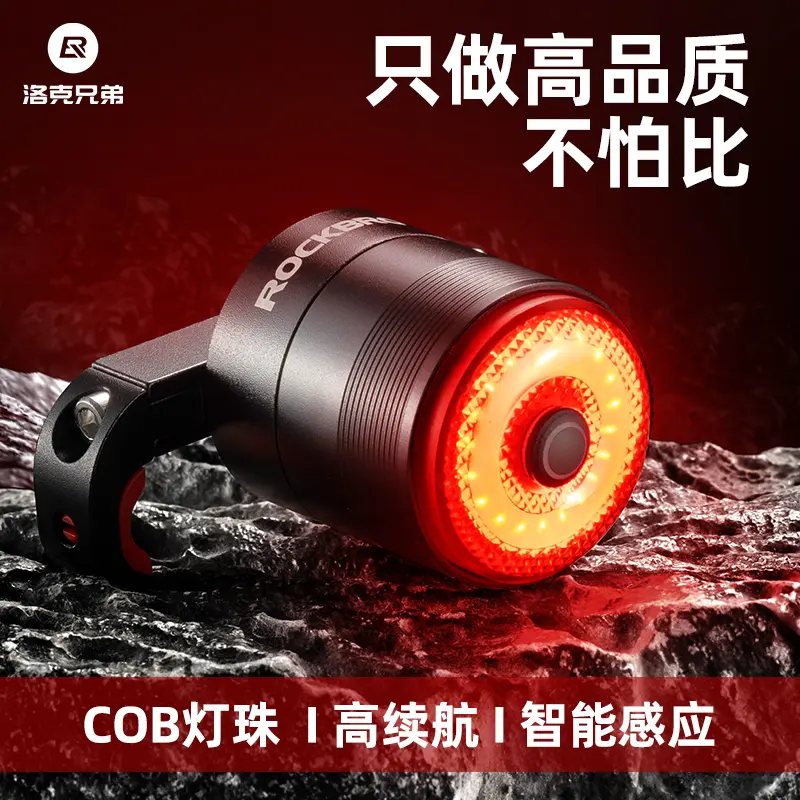 洛克兄弟尾灯智能感应夜公路骑灯图片