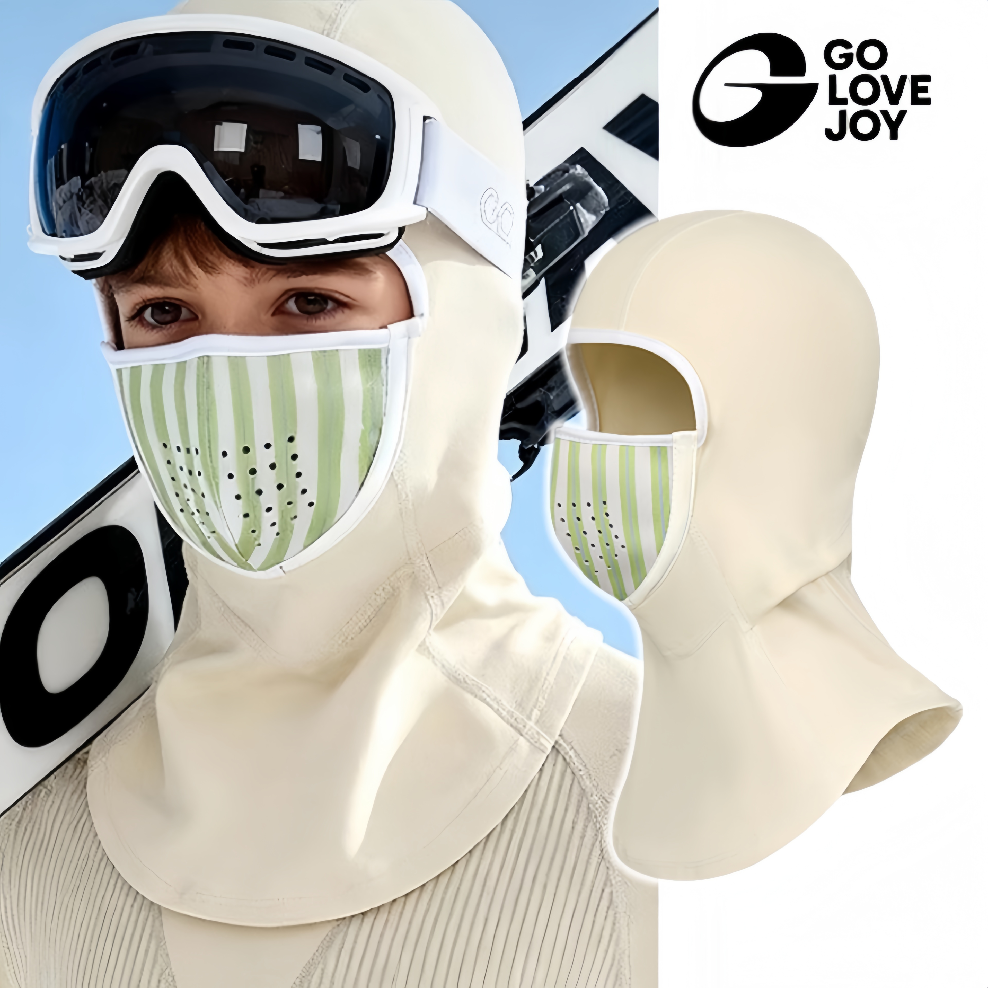 儿童磁吸滑雪面罩防风保暖