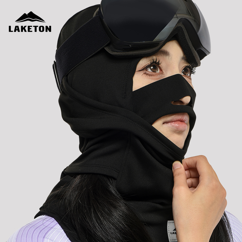 滑雪护脸面罩女冬季保暖防风防寒户外骑行发带护颈加绒头盔头套男