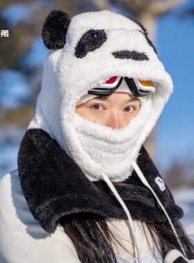 拓野趣保暖滑雪头套亲子儿童抓