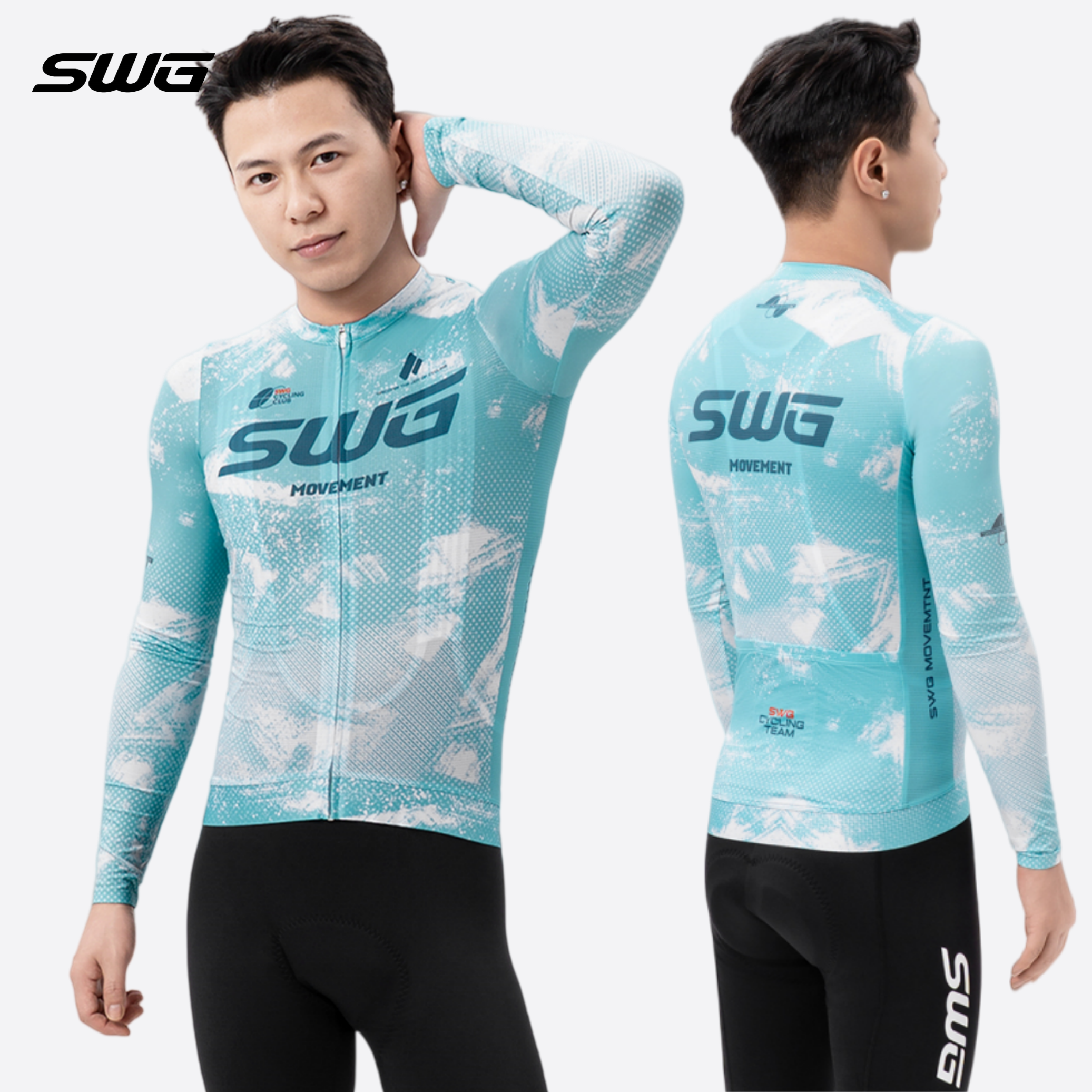 SWG铭胜骑行服薄长袖套装春秋夏男女透气高弹公路车自行车服透气