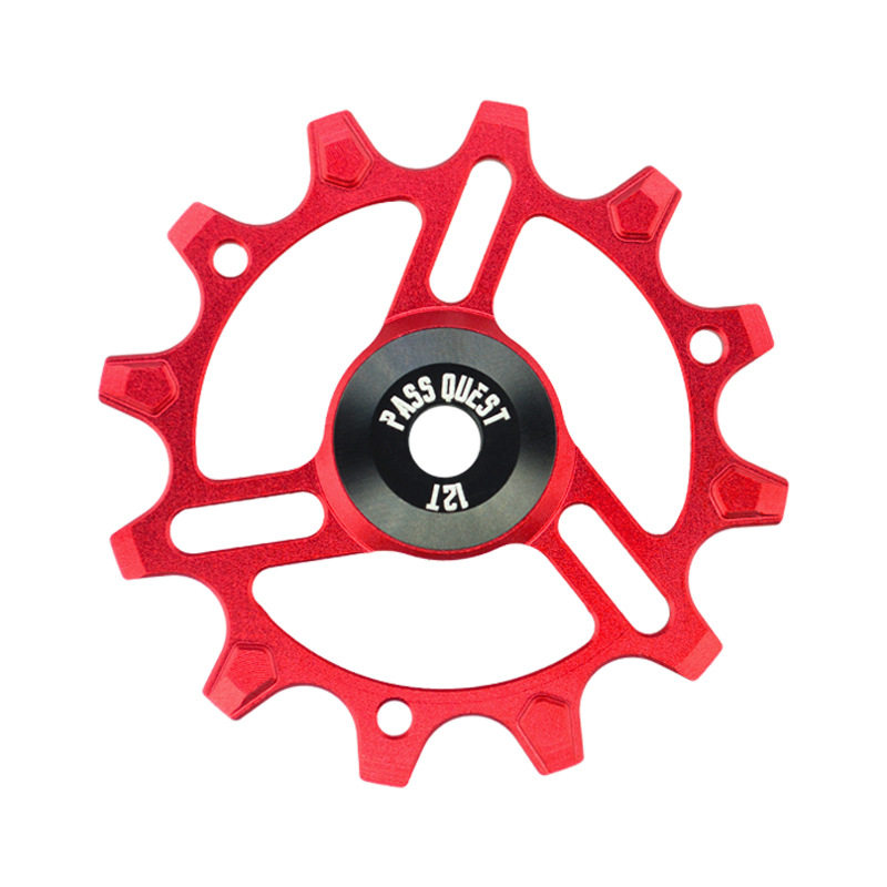 pass自行车导轮12t 14t后变速器轮铝合金cnc公路自行车导向轮齿轮