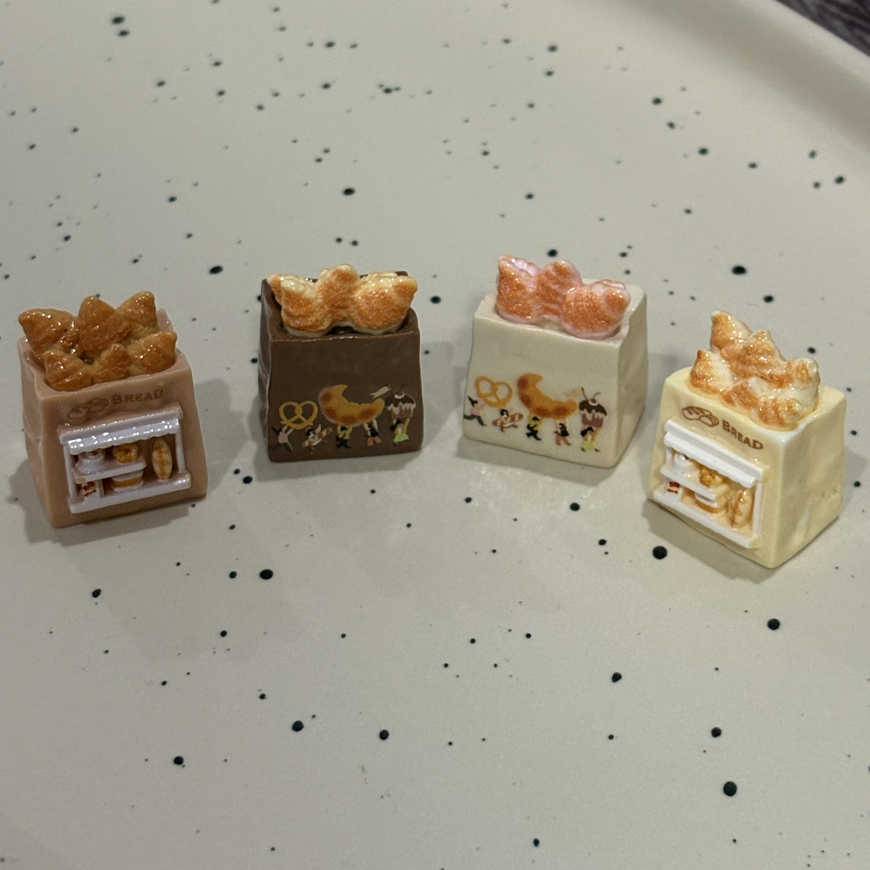 thumbnail for [11.18] Handmade hamburger plate bread cake mini food play resin scrunchie DIY accessories cute customization