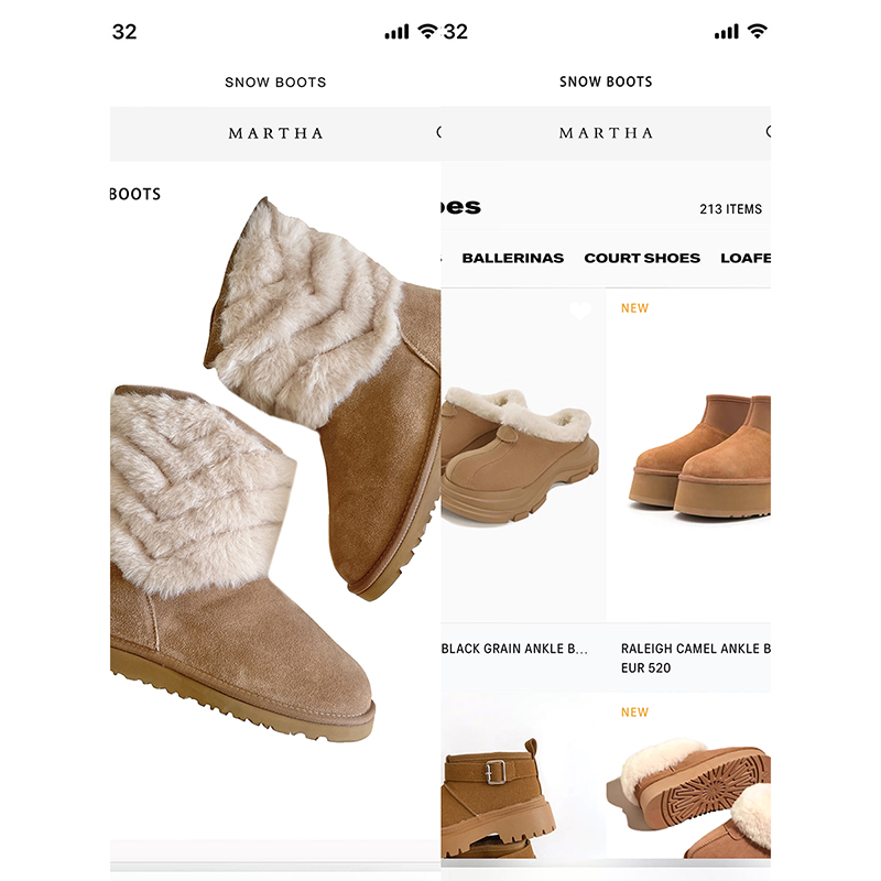 无同款！出口dan雪地靴 脚感舒适 增高2cm 头层反牛绒！