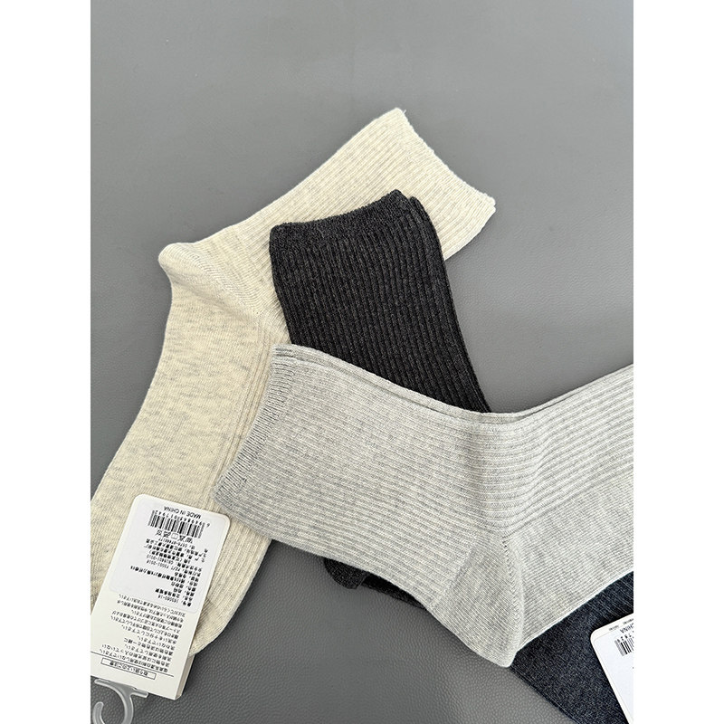 出口日dan。立体抽条短袜，三色