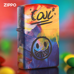 Zippo打火机官方旗舰正版煤油防风官网正品彩虹笑脸 送男朋友礼物