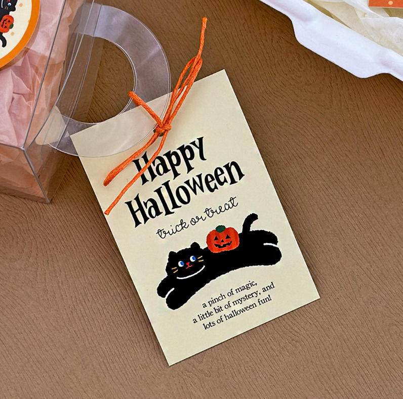 万圣节吊牌Happy Halloween吊卡甜品鲜花糖果包装挂饰装饰小卡片