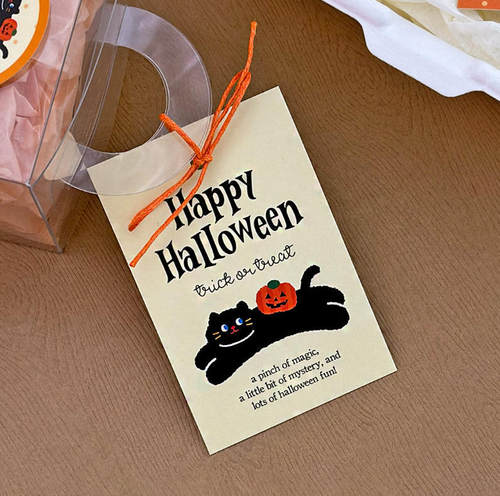万圣节吊牌Happy Halloween吊卡甜品鲜花糖果包装挂饰装饰小卡片