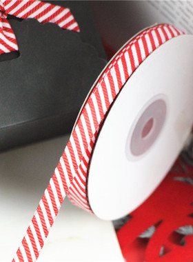 25码螺纹带新年装饰品斜纹蝴蝶结圣诞节礼物包装彩带织带缎带丝带