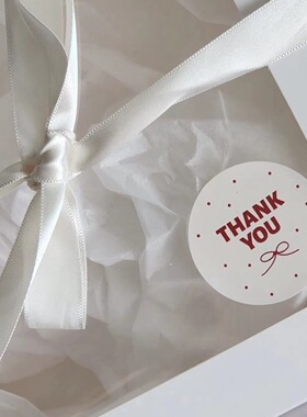 120贴thank you圆形礼品封口贴感谢装饰贴DIY贴礼物装饰烘焙贴纸