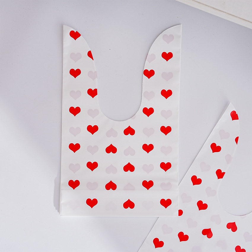 情人节红色爱心牛轧糖饼干盒小礼品兔子耳朵袋子雪花酥烘焙包装袋