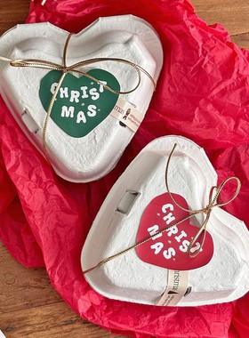 120贴爱心贴纸圣诞节包装盒封口贴christmas红绿色diy拍摄道具贴