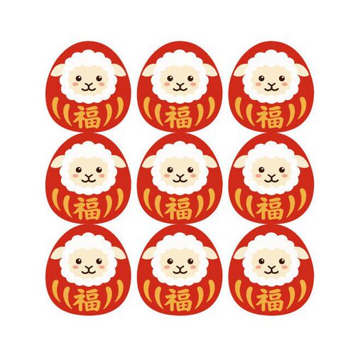 2027羊年福字贴纸小羊新年封口贴烘焙饼干点心礼盒装饰不干胶标签