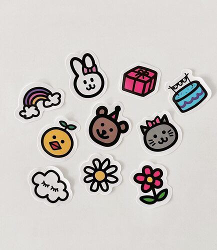 100贴韩式ins风卡通装饰不干胶贴纸 diy甜品奶茶曲奇饼干粘纸画贴