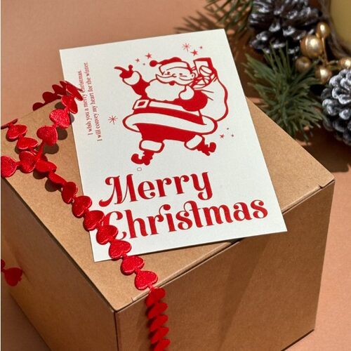 复古圣诞老人圣诞节卡片Merry Christmas礼品贺卡伴手礼包装饰卡