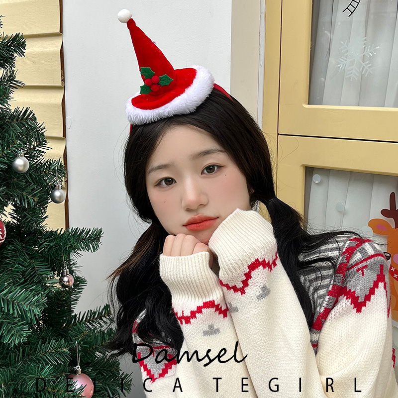 圣诞节头饰圣诞帽子发箍可爱甜美