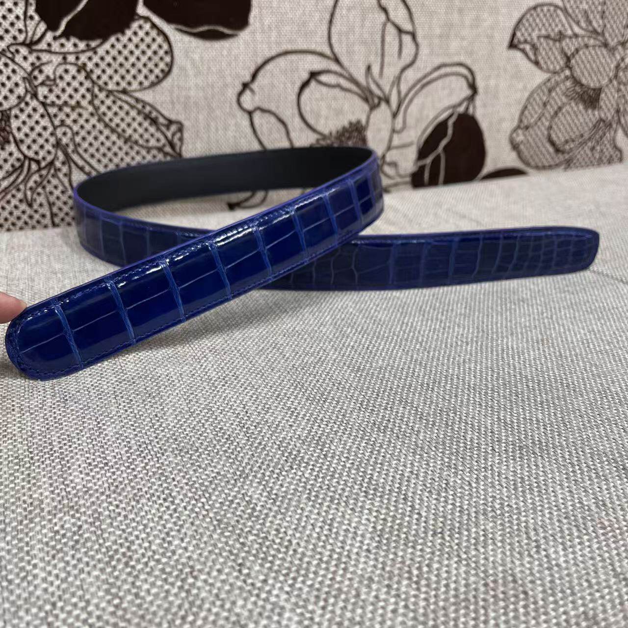 蝠运  美州高光鳄鱼肚皮皮带定腰带/皮带/腰链