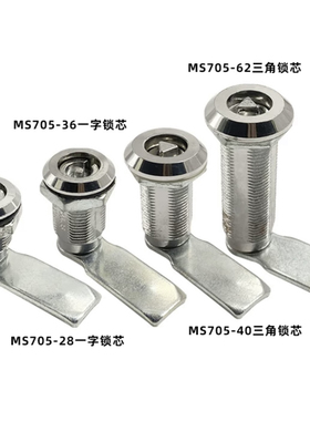 MS705三角锁转舌锁MS406一字锁垃圾箱锁不锈钢柜锁配电柜锁带钥匙