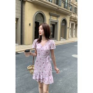 UONE 花郁感夏清新甜美假一片式 系带连衣裙252037