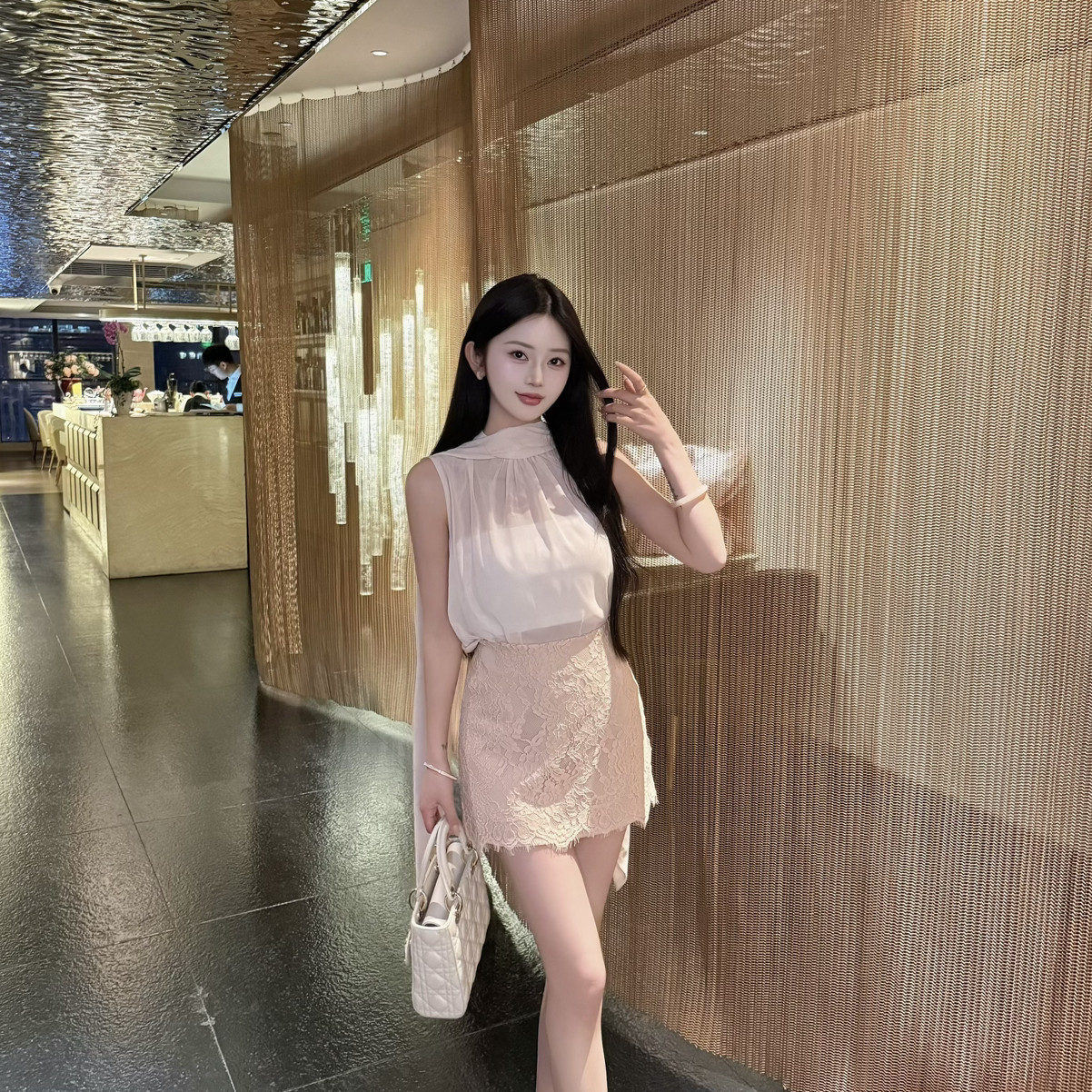 MEI ZI 美姿-雪纺衫+半身裙套装(配配抹胸)26122