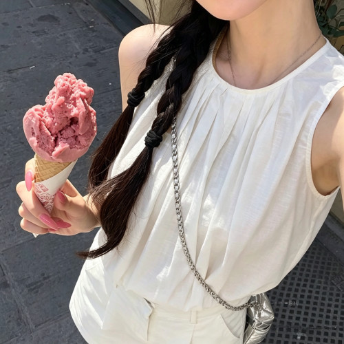 FRANKCICI-26夏上新亚麻上衣背心(不含下装)W2F26603