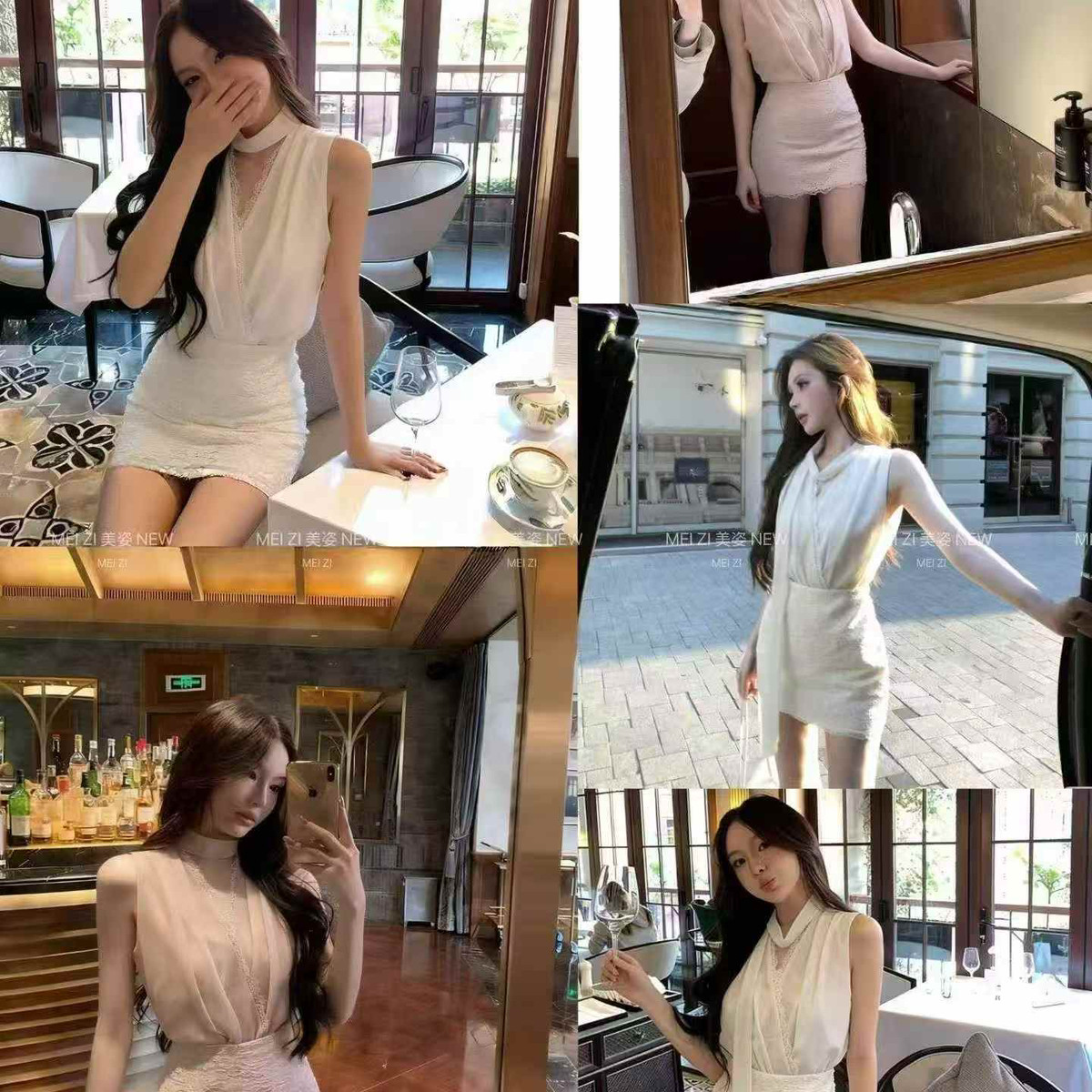 MEI ZI 美姿-26夏上新谁看了都爱纯欲系气质女神飘带上衣小衫9660
