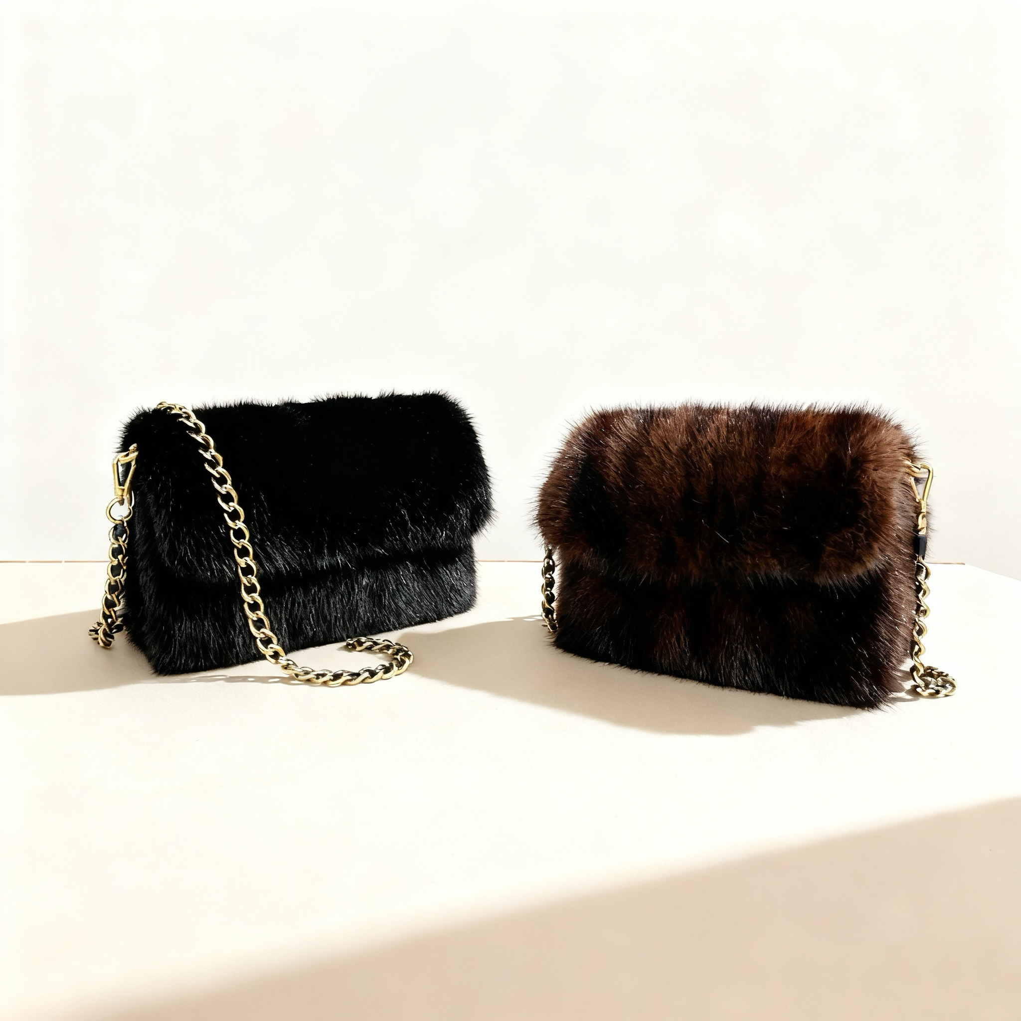 2025新款真水貂毛翻盖包包女秋冬百搭单肩斜挎包时尚小众设计腋下